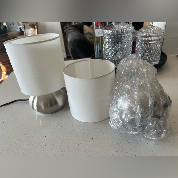 2 Brass Nickel Table Lamps - Picture 1 of 9